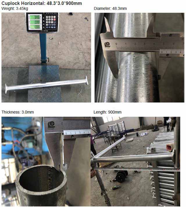 Ledger du syst&egrave;me d'&eacute;chafaudage peint en cuplock