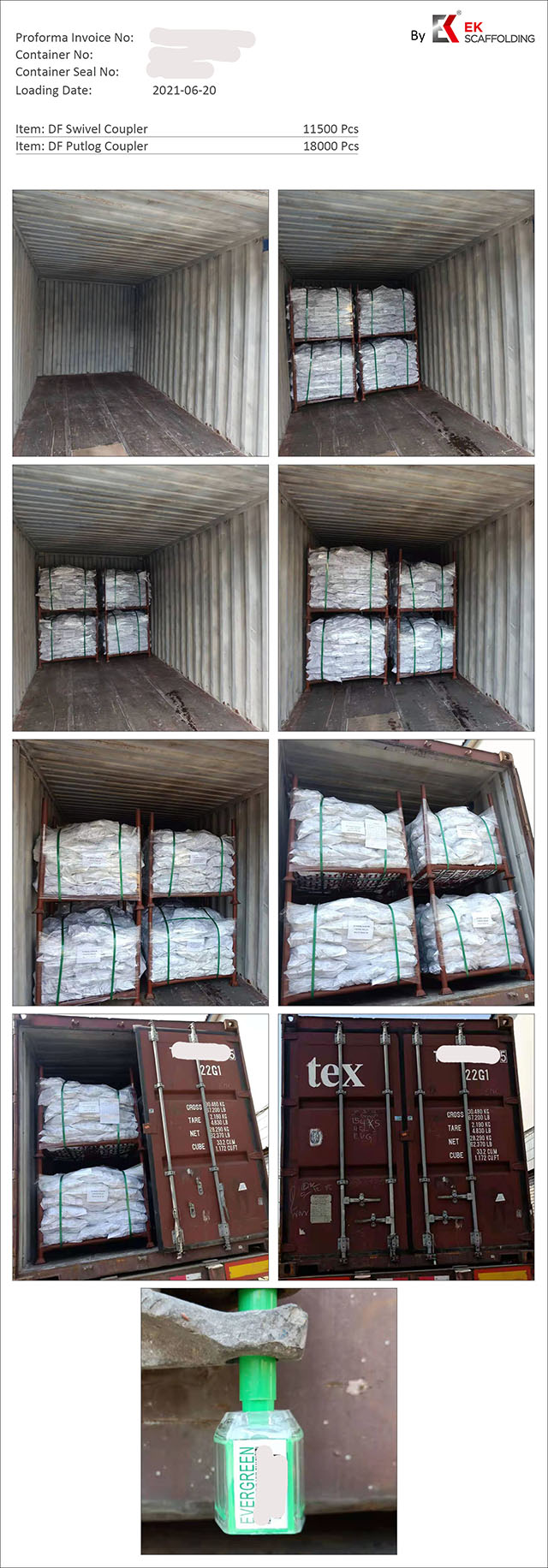 Charge de coupleur d'&eacute;chafaudage