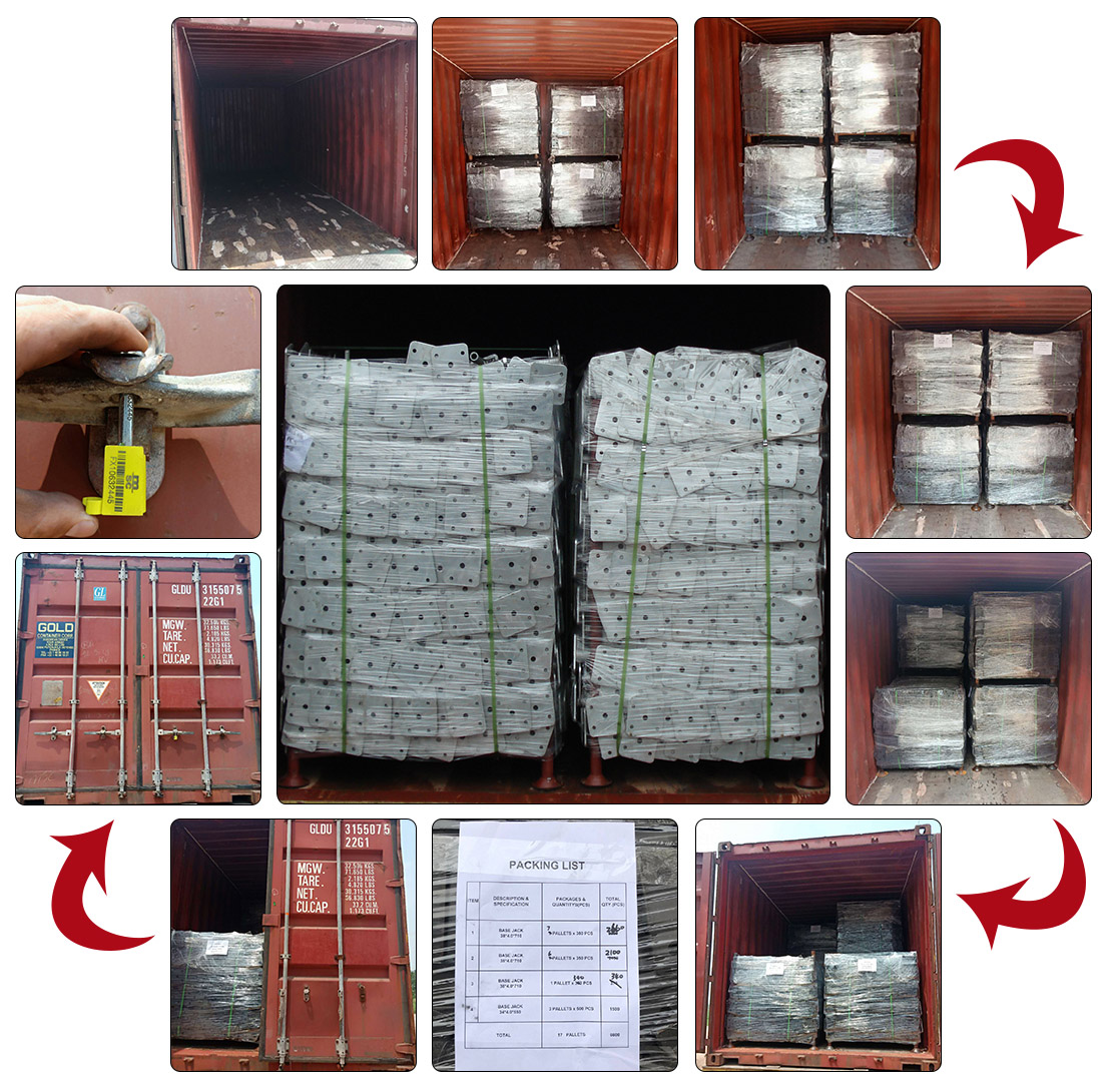 Échafaudage Jack Emballage et chargement