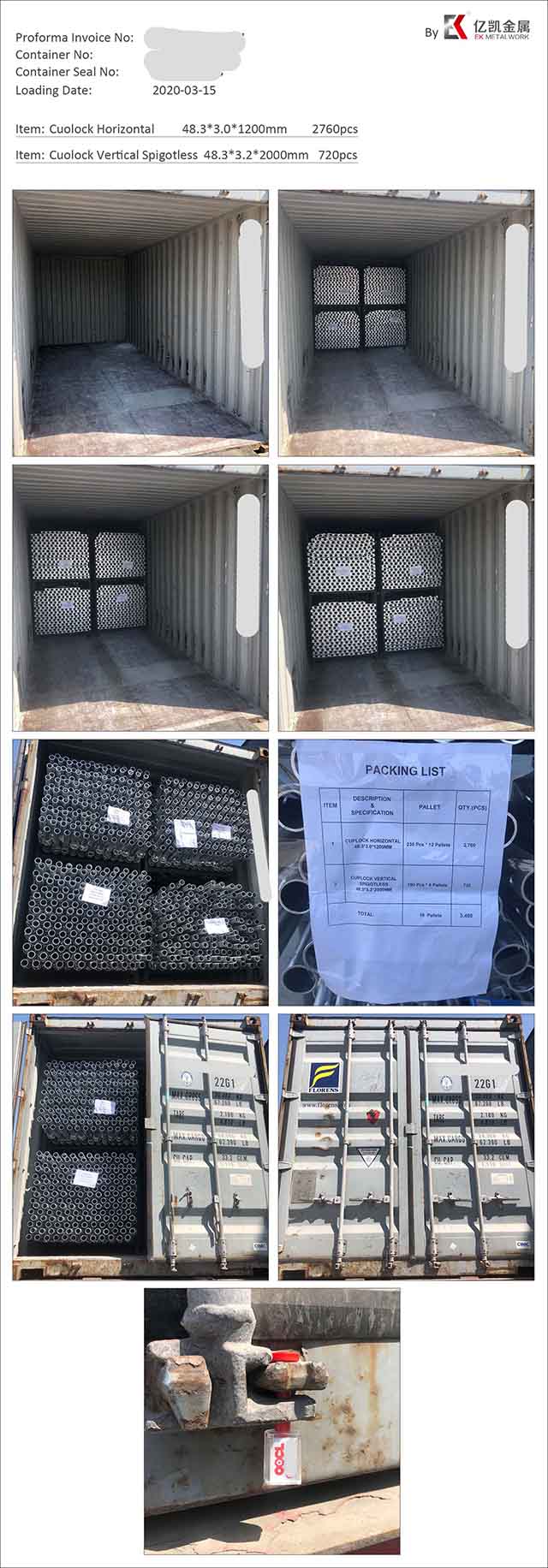 Ledger du syst&egrave;me d'&eacute;chafaudage &agrave; cuplock galvanis&eacute; &agrave; 