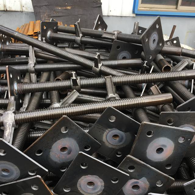 Jack de base à vis creuse d'échafaudage noir 