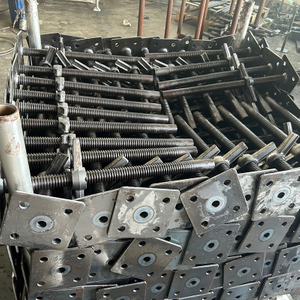 Jack de base à vis solide réglable d'échafaudage noir 