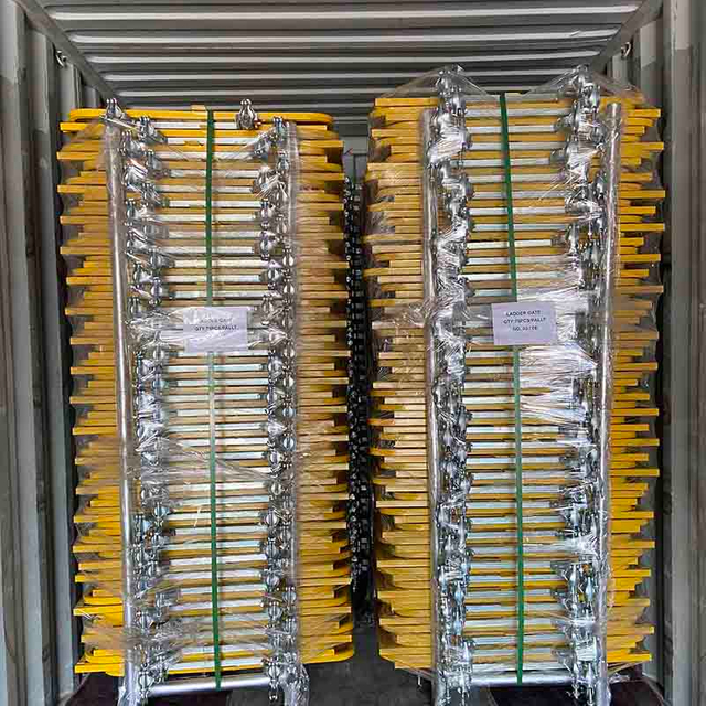 Portes d'&eacute;chafaudage et chargement de pi&egrave;ges